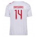 Maillot de foot Danemark Mikkel Damsgaard #14 Extérieur vêtements Europe 2024 Manches Courtes